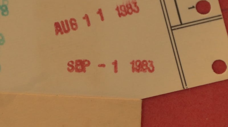 The copy of “War and Remembrance” still contains the original card catalogue entry used before the library moved to its current computer systems.