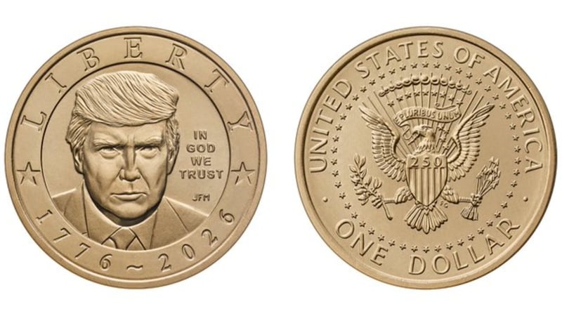 U.S. Mint produces a $1 coin bearing Trump’s face to help celebrate America’s 250th birthday