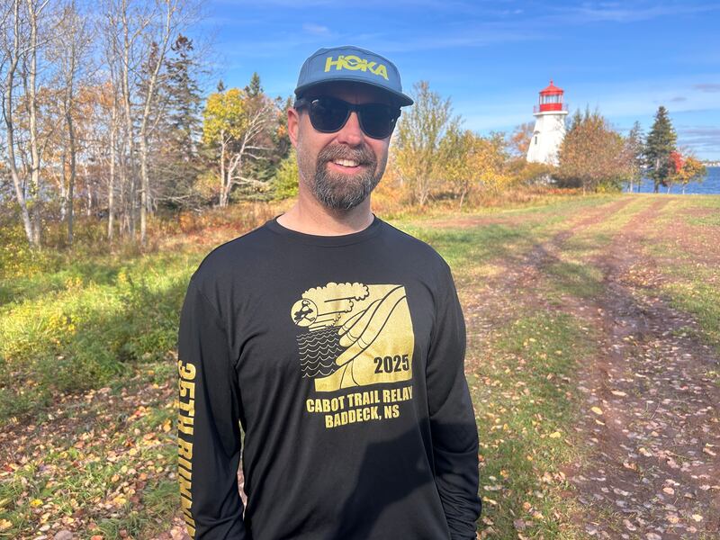 Herbie Sakalauskas is pictured in front of the lighthouse in Point Edward, N.S. (Ryan MacDonald/CTV Atlantic)