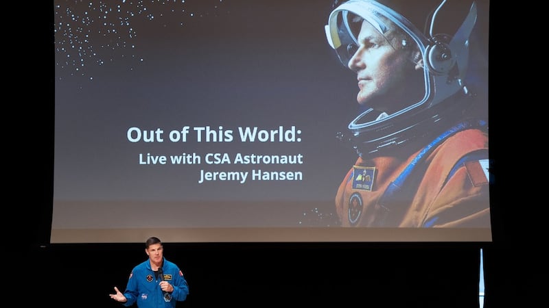 Canadian Space Agency astronaut and Artemis II crew member Jeremy Hansen speaks at an event at the Halifax Central Library in Halifax on Wednesday, June 10, 2026. THE CANADIAN PRESS/Darren Calabrese