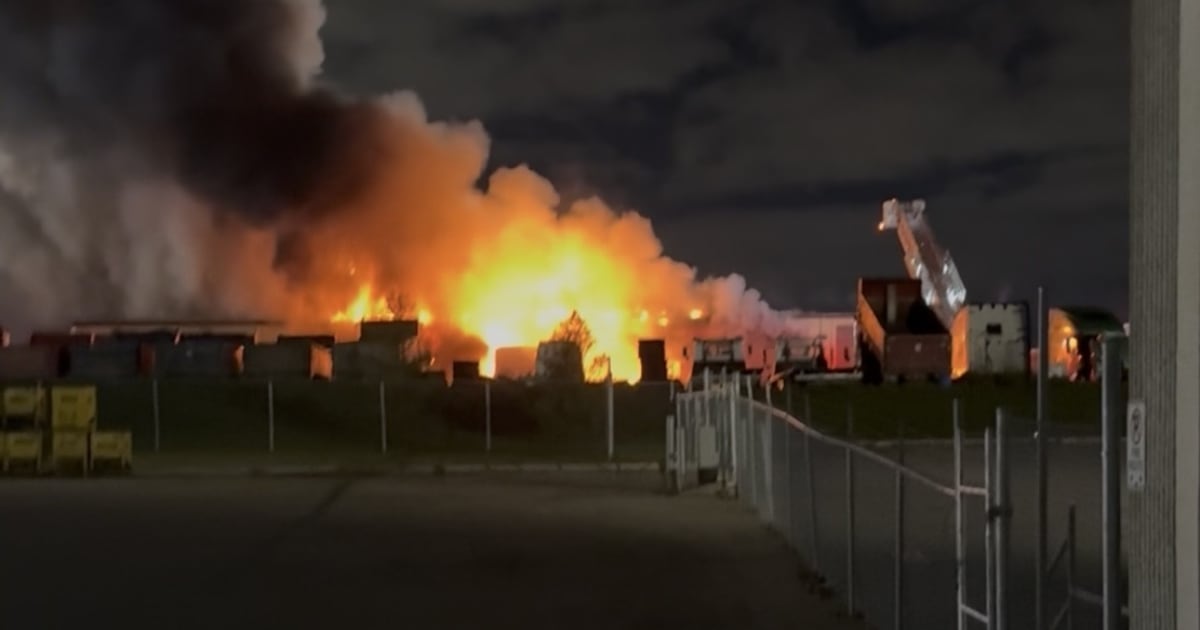 Overnight fire hits trucking warehouse in Brampton