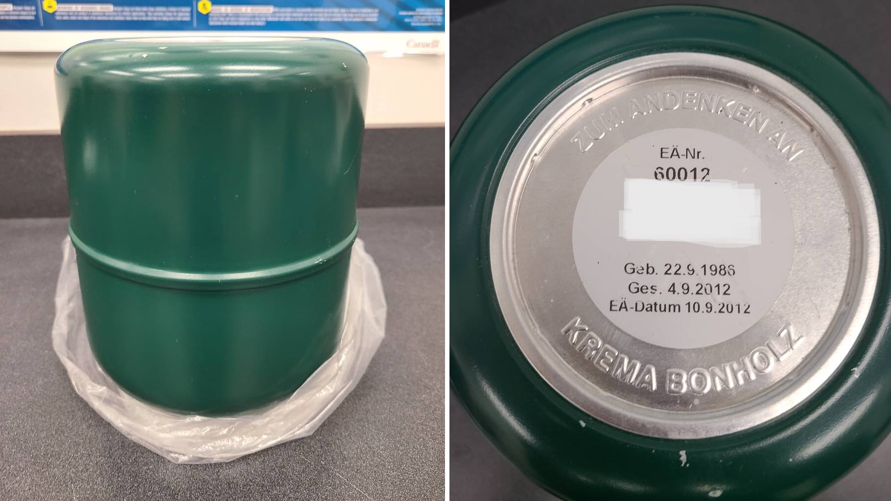 Found funeral urn Coquitlam
