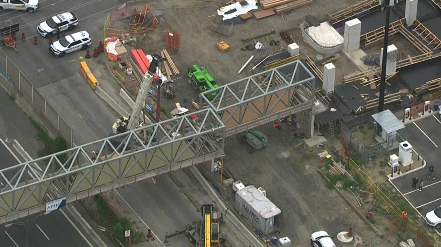 QEW reopens in Mississauga after dump truck hits overpass: OPP