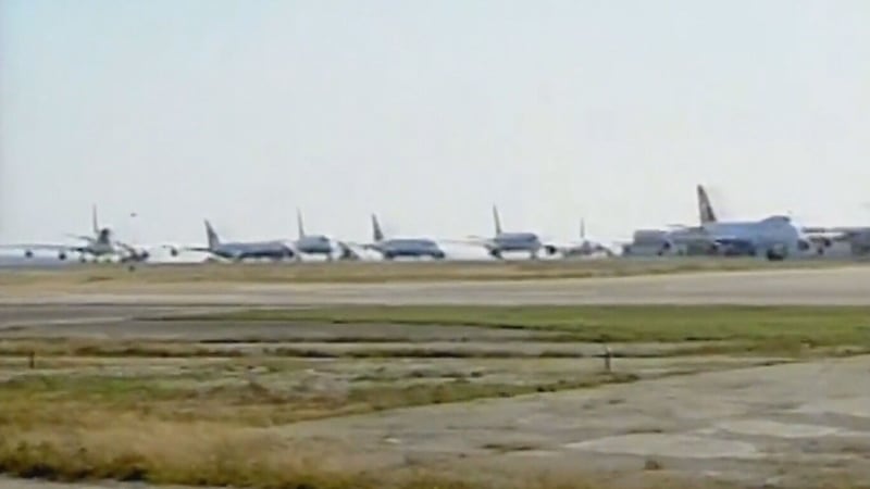 Landed planes are pictured in Gander, N.L., after 9/11. (CTV file photo)