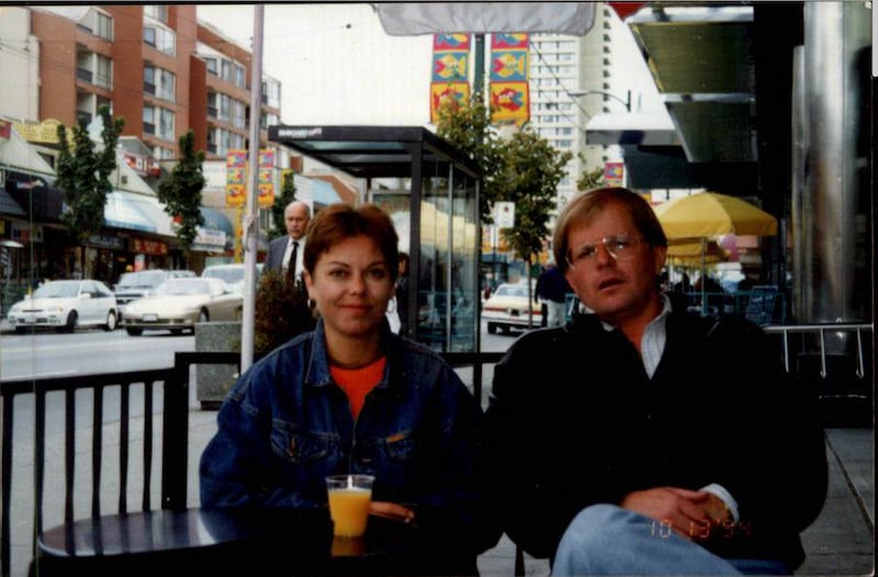 Muriel Lindsay (left) is pictured with an unidentified man in 1994. (Handout)