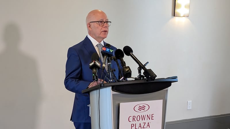 New Brunswick Green Party Leader David Coon makes an announcement in Fredericton on June 4, 2026. (Nick Moore/CTV News Atlantic)