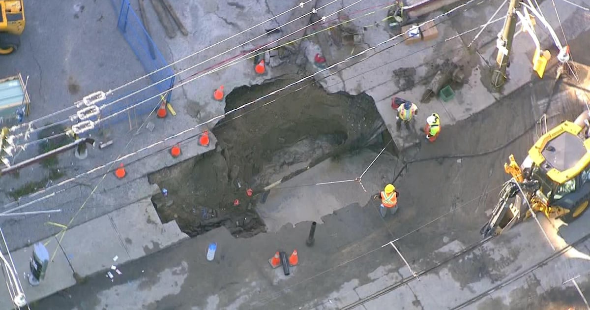 Watermain break sinkhole